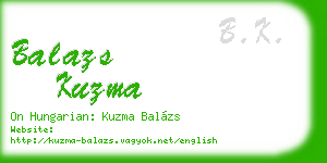 balazs kuzma business card