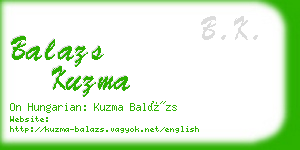 balazs kuzma business card